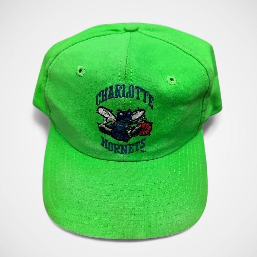 Vintage Charlotte Hornets Neon Green NBA Snapback Hat